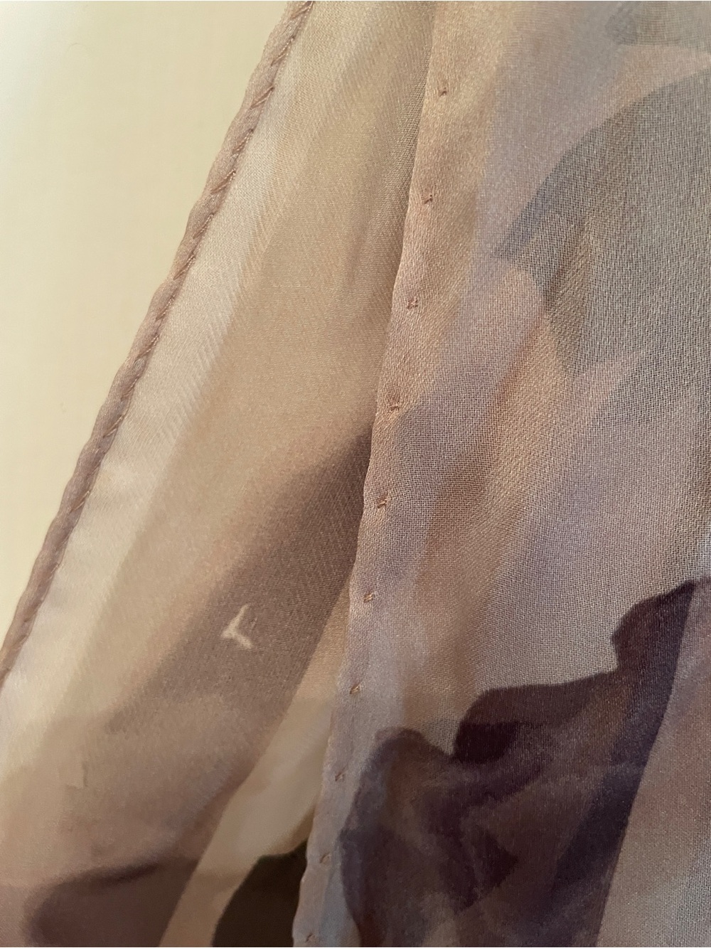 Valentino Floral Watercolor Silk Scarf in Brown, Black and Cream - Picture 13 of 13